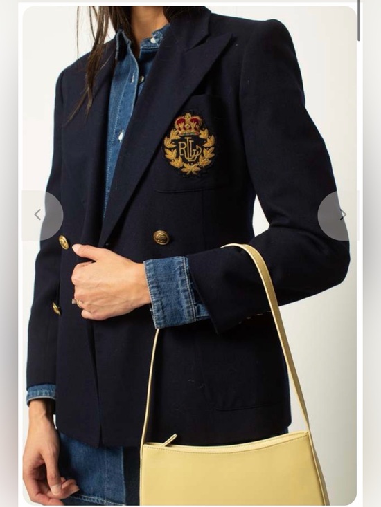 Lauren Ralph Lauren Jackets & Blazers - Lauren Ralph Lauren Black Blazer with Gold Embroidered Crest